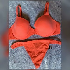 Vintage Body by Victoria’s Secret Orange Bra and Thong Set